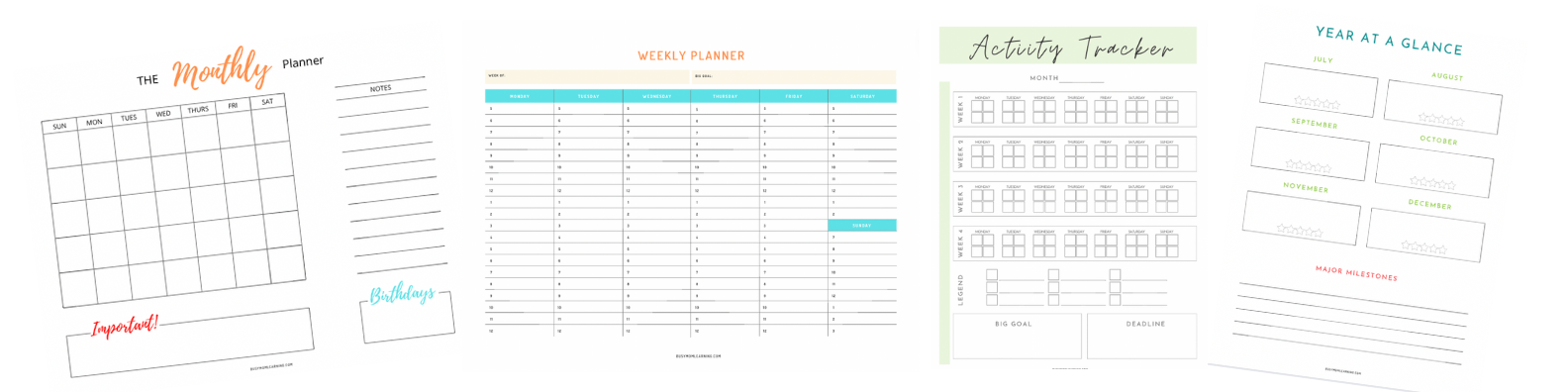 printables - planners