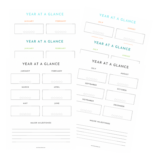 Homeschool Year At A Glance Planner
